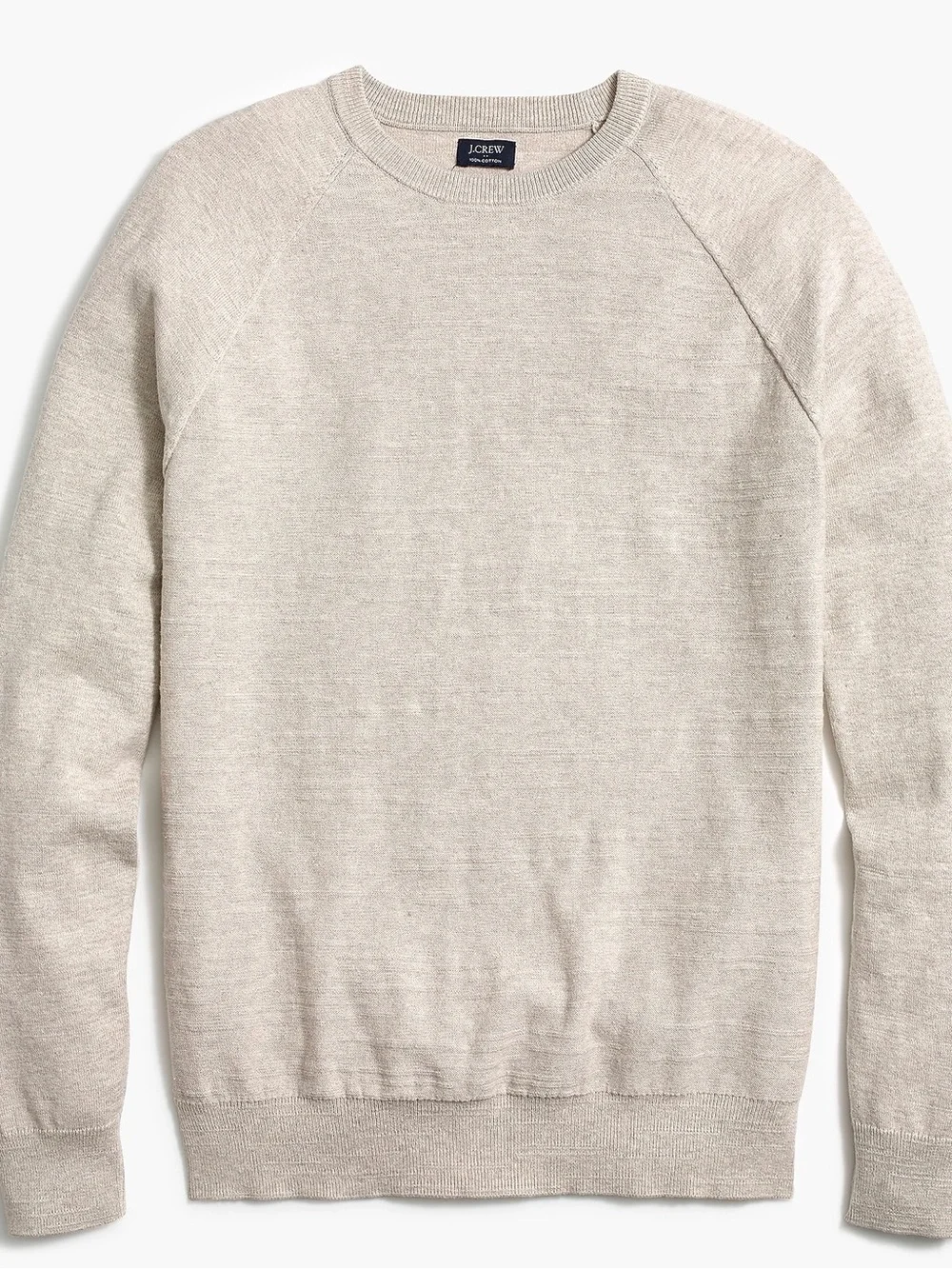J. Crew Men’s Raglan Budded Crewneck Sweater Size Large in Cream Indie Fisherman